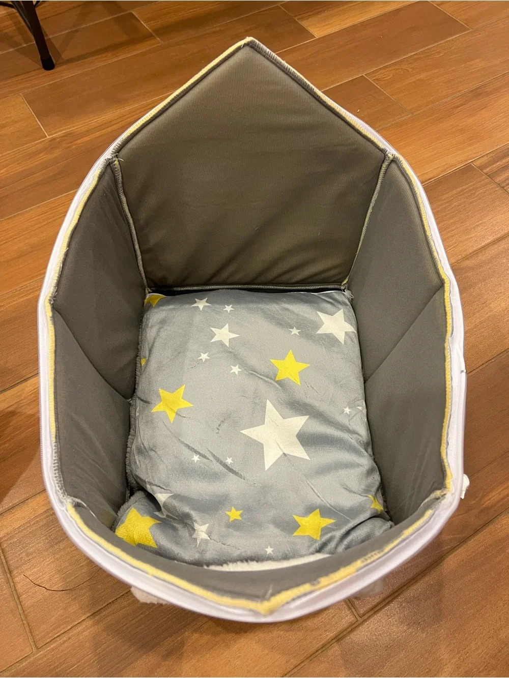 Gray Plush Pet House with Trim - Cozy Indoor Dog Bed